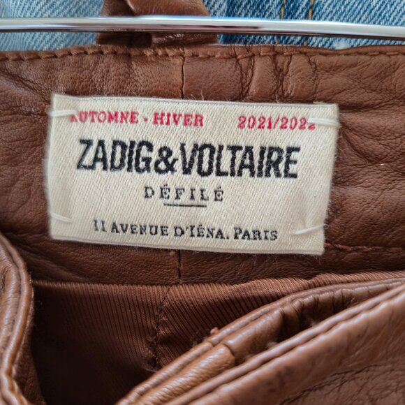 Zadig &Voltaire Crinkle leather trousers , brown S 38, 2020/21 runway collection - Picture 3 of 16